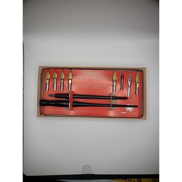 Pen Set Hunt Speedball # 5 Artist Calligraphy Lettering & Pen Drawing 3065 USA - Picture 3 of 7